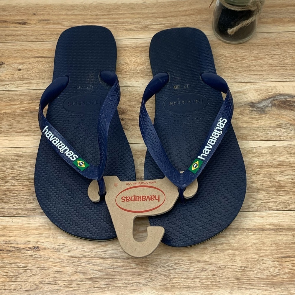 Havaianas Brazil Logo Flip Flop sz 9/10